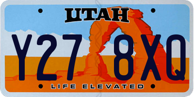 UT license plate Y278XQ