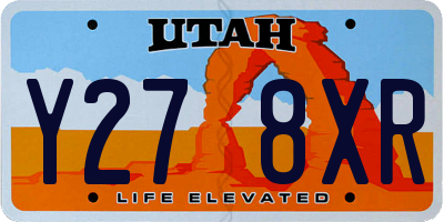 UT license plate Y278XR