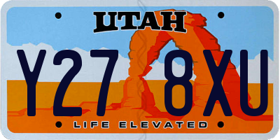 UT license plate Y278XU