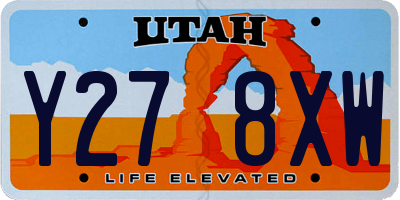 UT license plate Y278XW