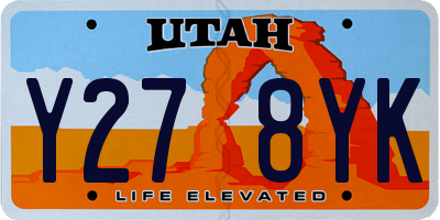 UT license plate Y278YK
