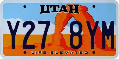 UT license plate Y278YM