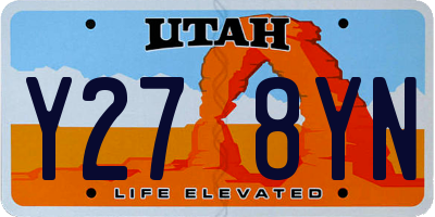 UT license plate Y278YN