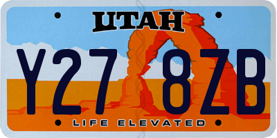 UT license plate Y278ZB