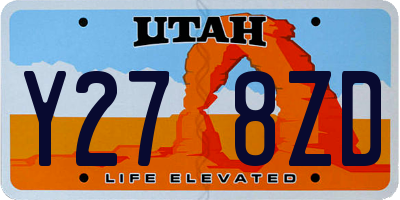 UT license plate Y278ZD