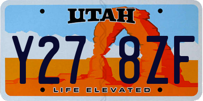 UT license plate Y278ZF