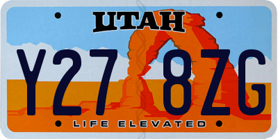 UT license plate Y278ZG