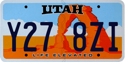 UT license plate Y278ZI