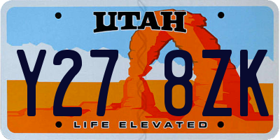 UT license plate Y278ZK
