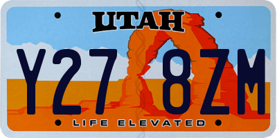 UT license plate Y278ZM