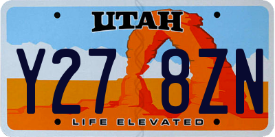 UT license plate Y278ZN