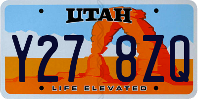 UT license plate Y278ZQ