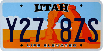 UT license plate Y278ZS