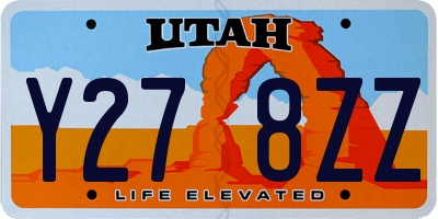 UT license plate Y278ZZ
