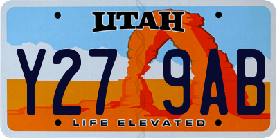 UT license plate Y279AB