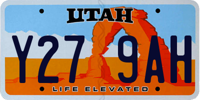 UT license plate Y279AH