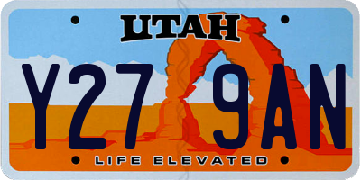UT license plate Y279AN