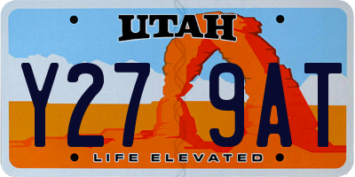 UT license plate Y279AT