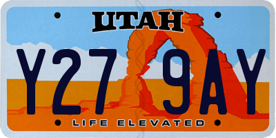 UT license plate Y279AY