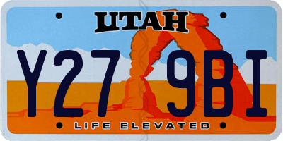 UT license plate Y279BI