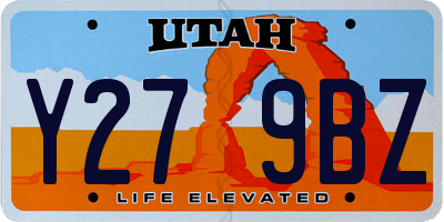 UT license plate Y279BZ