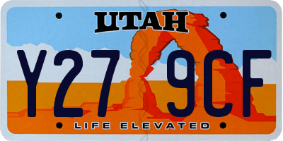 UT license plate Y279CF