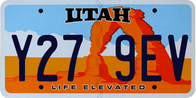UT license plate Y279EV