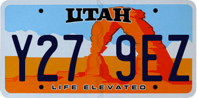 UT license plate Y279EZ
