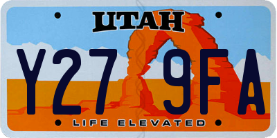 UT license plate Y279FA