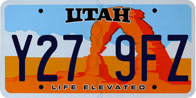 UT license plate Y279FZ