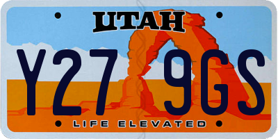 UT license plate Y279GS