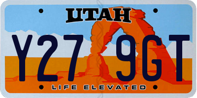 UT license plate Y279GT