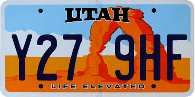UT license plate Y279HF
