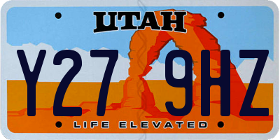 UT license plate Y279HZ