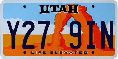 UT license plate Y279IN