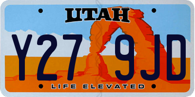 UT license plate Y279JD