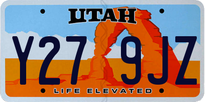 UT license plate Y279JZ