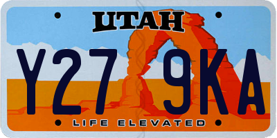 UT license plate Y279KA