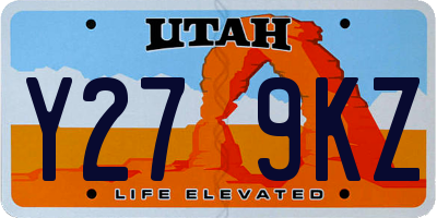 UT license plate Y279KZ