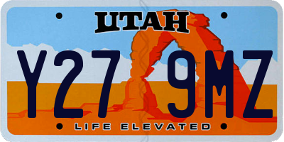UT license plate Y279MZ