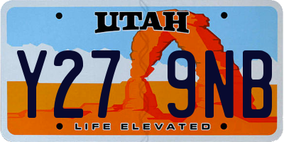 UT license plate Y279NB