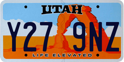 UT license plate Y279NZ