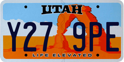 UT license plate Y279PE