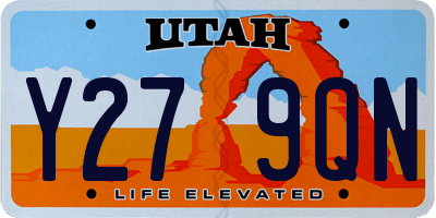 UT license plate Y279QN