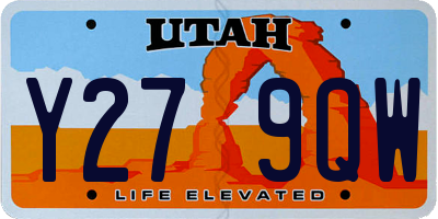 UT license plate Y279QW