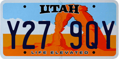 UT license plate Y279QY