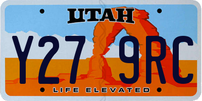 UT license plate Y279RC