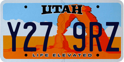 UT license plate Y279RZ