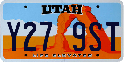 UT license plate Y279ST