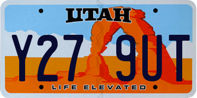 UT license plate Y279UT